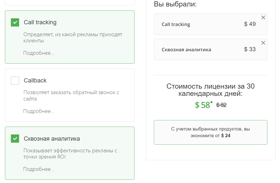 Тарифы Ringostat